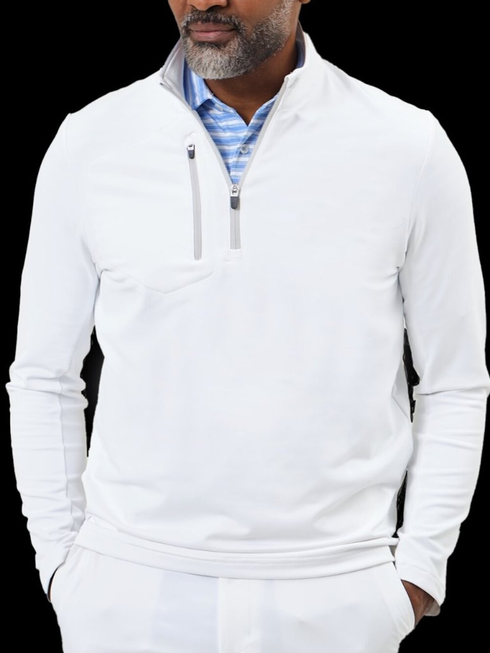 Dunnig Golf Burren Tech Quarter Zip White Size XL (New)